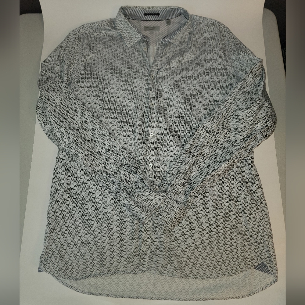 Mens Ted Baker London Shirt Size 7(US 46) White/Black